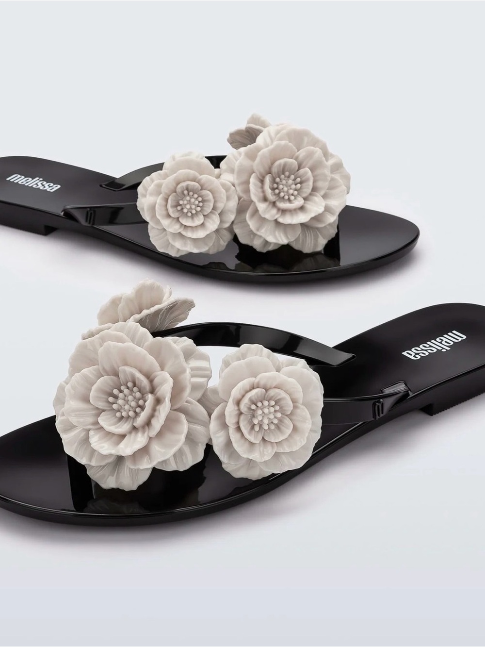 Melissa White Floral Slide Sandals